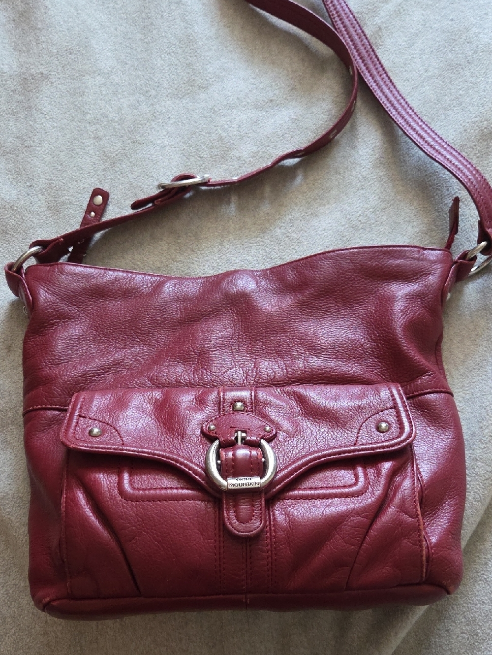 Stone Mountain Accessories Red Leather Crossbody Bag